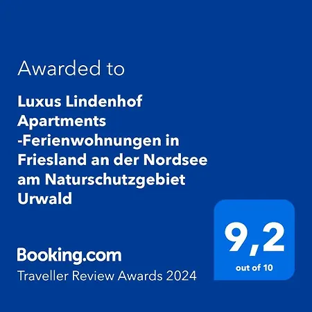Apartment Luxus Lindenhof -ferienwohnungen In Friesland An Der Nordsee Am Naturschutzgebiet Urwald *